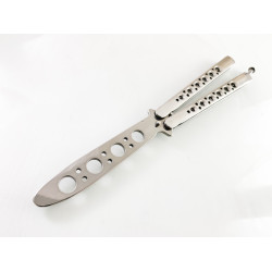 Масивен метален нож пеперуда подходящ за трикове без болтове и пружинен механизъм