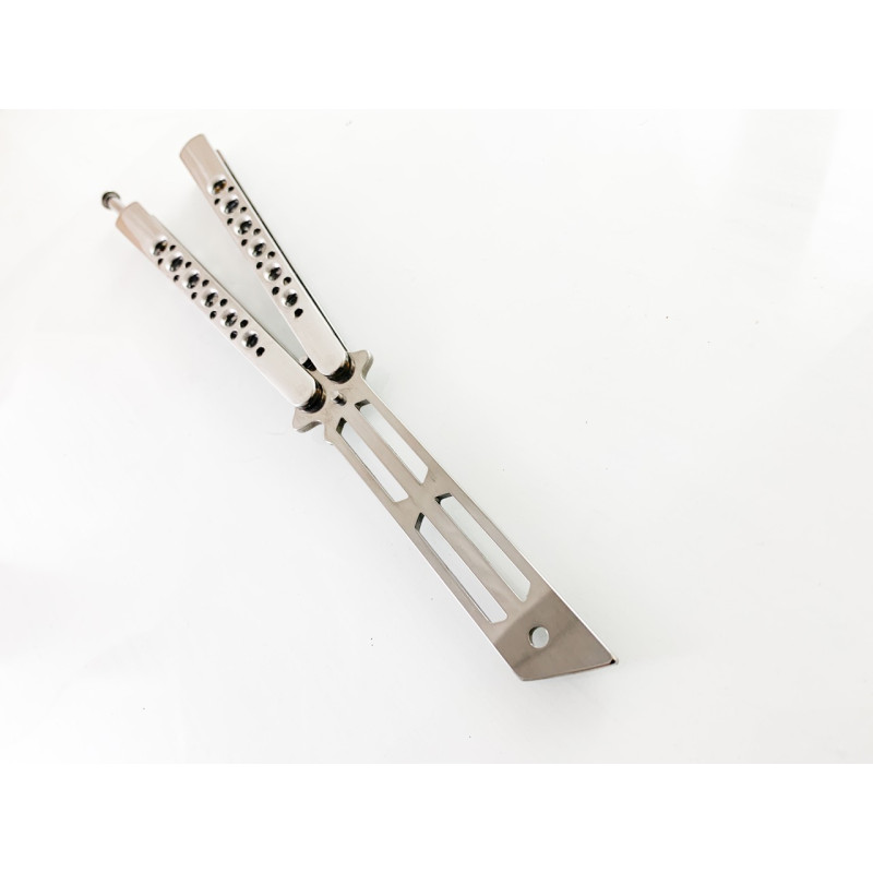 Масивен метален нож пеперуда подходящ  без болтове и пружинен механизъм тип танто