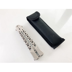 Масивен метален нож пеперуда подходящ  без болтове и пружинен механизъм футуристичен дизайн