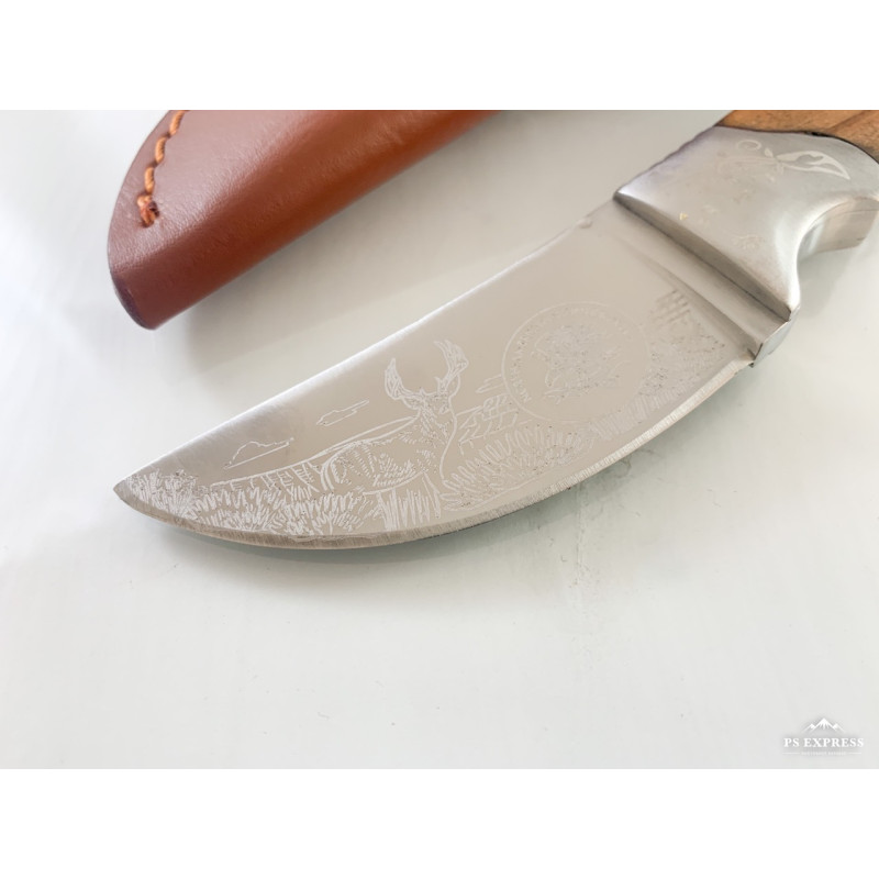 USA Hunting Club Knife Ловен нож масивен фултанг с кожена кания