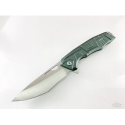 Сгъваем автоматичен джобен нож със зелена алуминиева дръжка