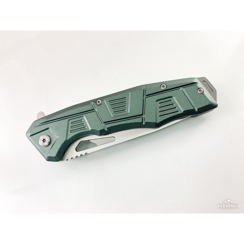 Сгъваем автоматичен джобен нож със зелена алуминиева дръжка