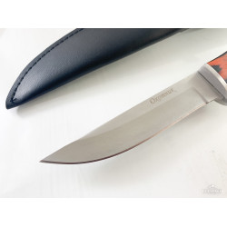 Руски ловен нож с кожена кания Охотник подходящ за къмпинг и туризъм