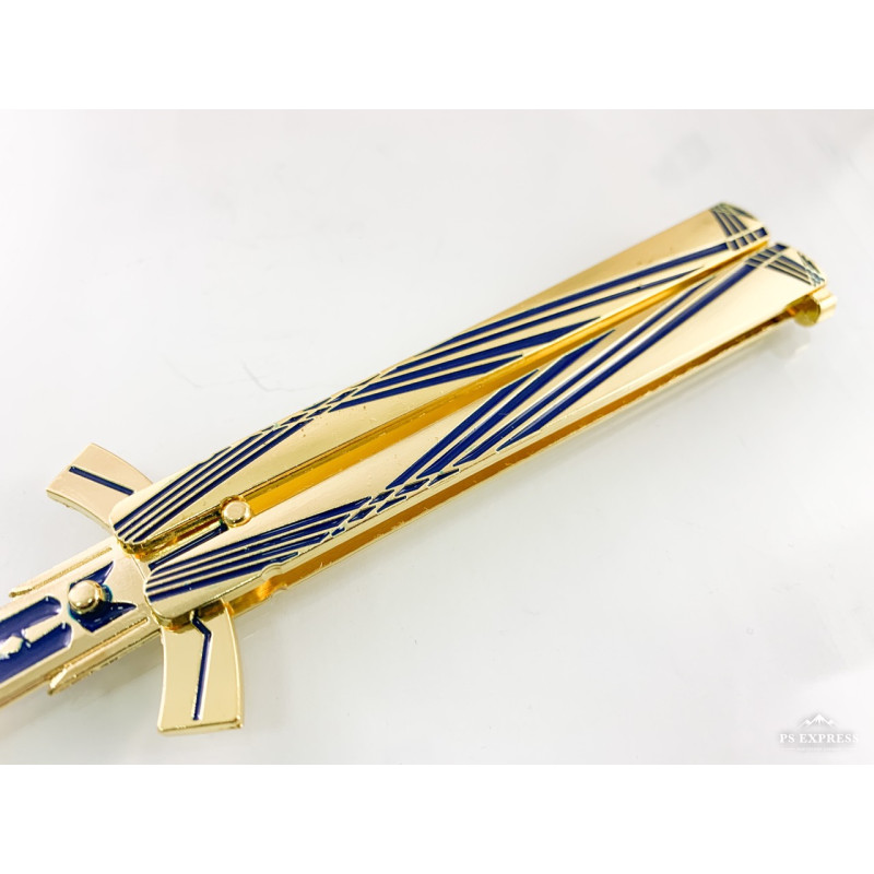 Нож играчка пеперуда тип кама златист цвят изработена от алуминий