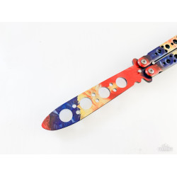 Детски нож пеперуда с калъф - шарен цвят - незаточен тренировъчен