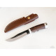 Ръчно направен ловен нож фултанг с D2 стомана и кожена кания