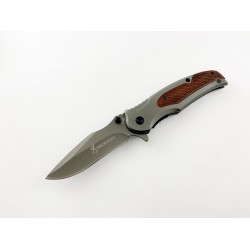 Сгъваем полуавтоматичен нож Browning със сиво титаниево покритие и дървени чирени