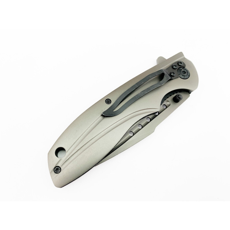 Сгъваем джобен нож изцяло метален с клипс за колан и бързо отваряне - Browning