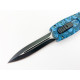 Автоматичен сгъваем нож OTF със сини черепи на дръжката