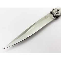 Голям автоматичен нож с алуминиеви черни планки на дръжката