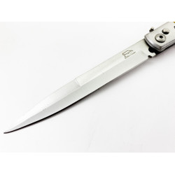 Голям автоматичен нож с дръжка имитираща еленов рог