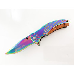 Масивен тежък полуавтоматичен нож цвят хамелеон - Boker F88