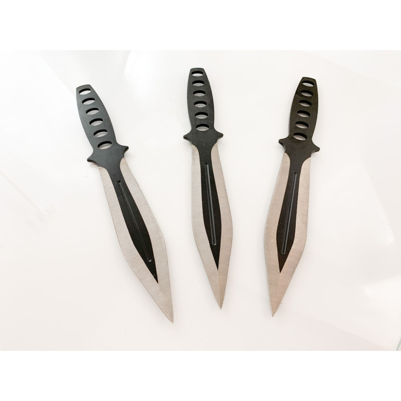 Ножове за хвърляне с калъф за поставяне на колан - комплект 3 броя