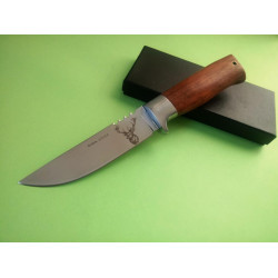 Руски ловен нож с гравиран Оленъ на острието-стал 65х13