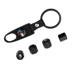 Ключодържател с 4 бр капачки за винтилите/ вентили БМВ/BMW-bmw m power черен цвят