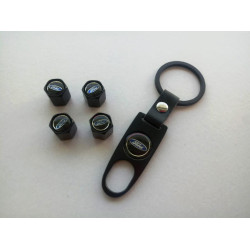 Ключодържател с 4 бр капачки за винтилите/ вентили -Ford / Форд-черен цвят