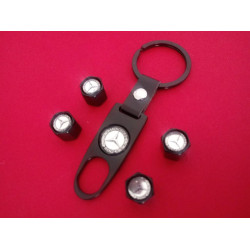 Ключодържател с 4 бр капачки за винтилите/ вентили Мерцедес-Бенц/Mercedes-Benz - черно сребрист цвят