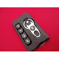 Ключодържател с 4 бр капачки за винтилите/ вентили Renault / Рено - сребрист цвят