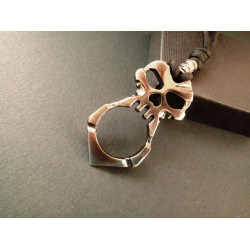 Малък бокс тип ключодържател череп за носене на показалеца