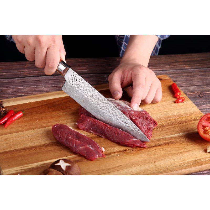 Професионален кухненски нож - Дамаска стомана-Chef Knife за месо