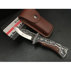 Сгъваем джобен нож с кожен калъф за колана Columbia A3189