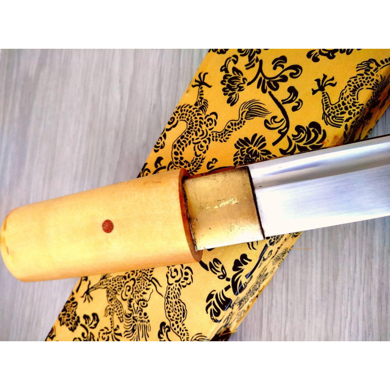 Ръчно кован нож от високо въглеродна стомана танто острие дървен калъф