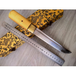Ръчно кован нож от високо въглеродна стомана танто острие дървен калъф