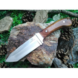 Ловен нож от масивна закалена стомана с махагонова дръжка-Мossy Оak