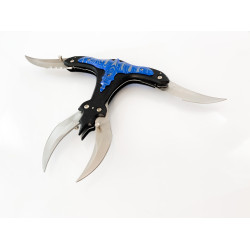 Сгъваем нож футуристичен дизайн с четири остриета остри