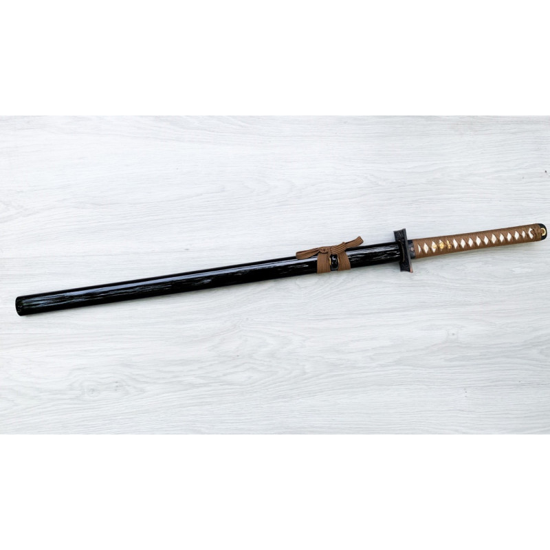 Самурайски меч катана танто,Tanto черен калъф карбонова стомана кафяво острие