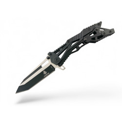 Сгъваем джобен нож черен цвят с калъф и клипс за носене на колана jl 16010c