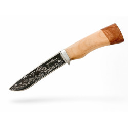 Руски ловен нож с дървена дръжка - Сокол