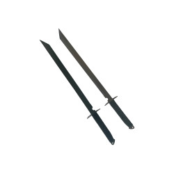 Меч с танто острие комплект от два броя с метален гард и черно безпрахово покритие