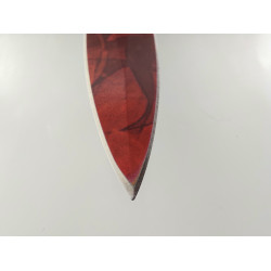 Двуостра кама шурикен кунай за хвърляне червен цвят с отвор за пръста model Breaker