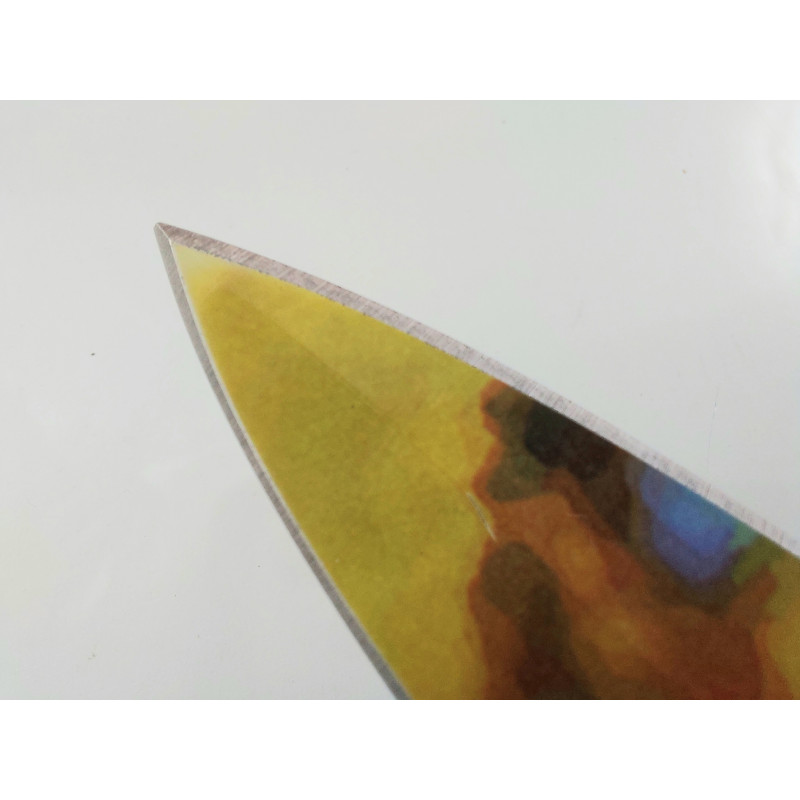 Двуостра кама шурикен кунай за хвърляне шарен цвят с отвор за пръста model Breaker