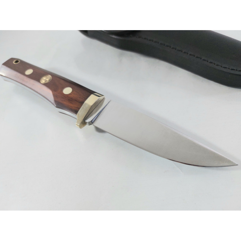 Ловен нож с месингови нитове стилен масивен от 3G steel