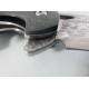 Сгъваем автоматичен джобен нож от японска дамаска стомана с кожен калъф за носене на колан