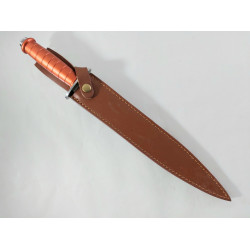 Кама масивна изцяло алуминиева метална дръжка едностранно заточено острие и кожена кания