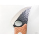 Ловен нож ръчно направен от кована стомана извито острие отвор за пръста подходящ за дране