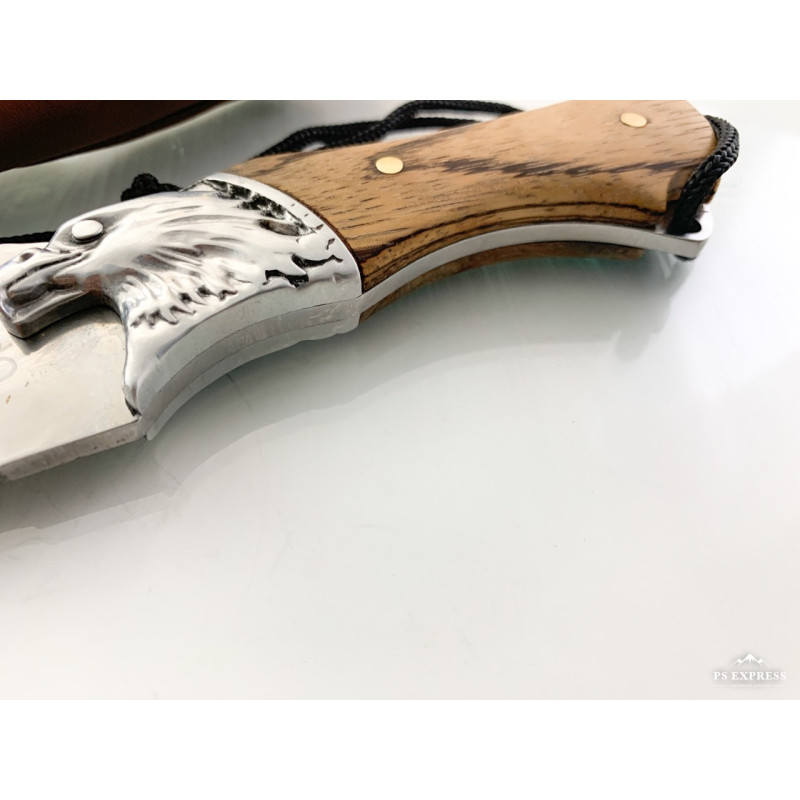 Руски ловен нож Орел с кожена кания остър като бръснач подходящ за лов