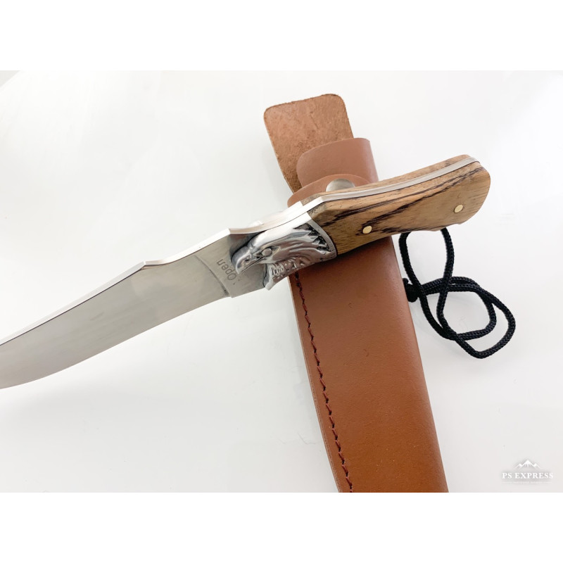 Руски ловен нож Орел с кожена кания остър като бръснач подходящ за лов