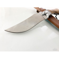 Руски ловен нож Орел с кожена кания остър като бръснач подходящ за лов