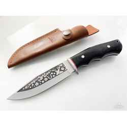 Руски ловен нож фултанг с гравиран Оленъ Елен на острието