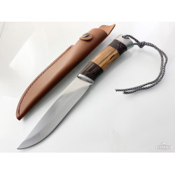 Руски ловен нож с кожена кания и паракорд - Медведев