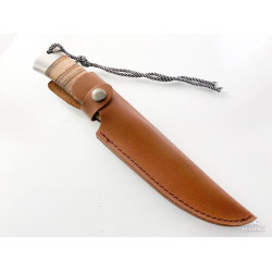 Руски ловен нож с гравирана Мечка на острието сталъ 65 х13