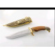 Сувенирен ловен нож Орел с месингови гардове и калъф