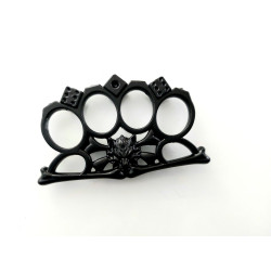 Масивен голям метален бокс за колекция с черно тефлоново покритие инкрустиран вълк