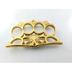 Масивен голям метален бокс за колекция златист цвят инкрустиран вълк