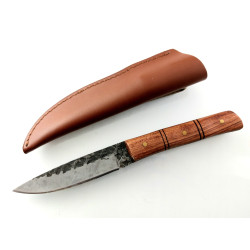 Ръчно кован ловен нож фултанг шарка имитираща дамаската стомана