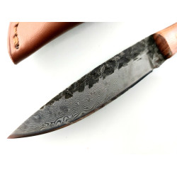 Ръчно кован ловен нож фултанг шарка имитираща дамаската стомана